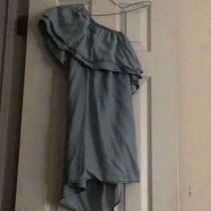 XSMALL BB DAKOTA JEAN COLD SHOULDER DRESS